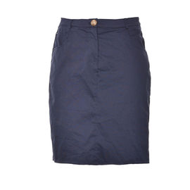 Jean Blue Slim Fit Skirt , High Waist Pencil Skirt With One Gold Button Closure