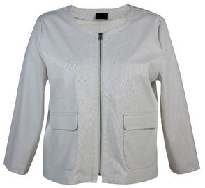 Silver Color Long Sleeve Cool Womens Coats With Zipper For Closure In Front