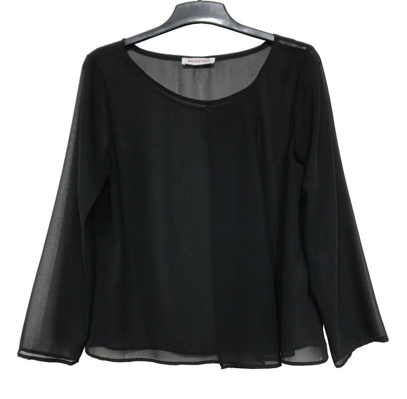 Fashion Ladies Blouse Chiffon Long Sleeve Round Collar Plus Size Comfortable Feeling